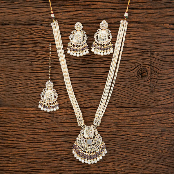 Indo Western Long Necklace With Gold Plating 109279