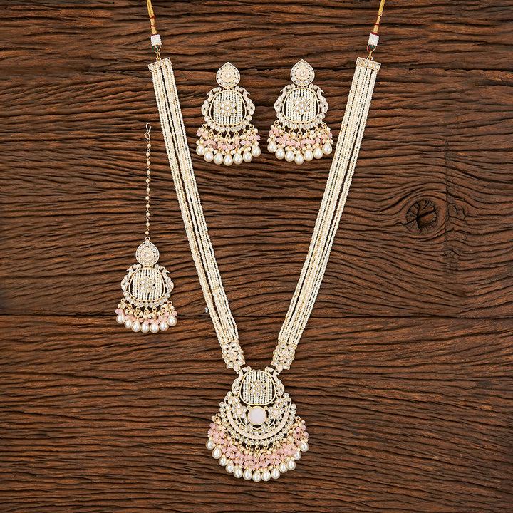 Indo Western Long Necklace With Gold Plating 109279