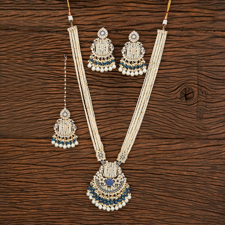 Indo Western Long Necklace With Gold Plating 109279