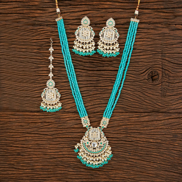 Indo Western Long Necklace With Gold Plating 109281