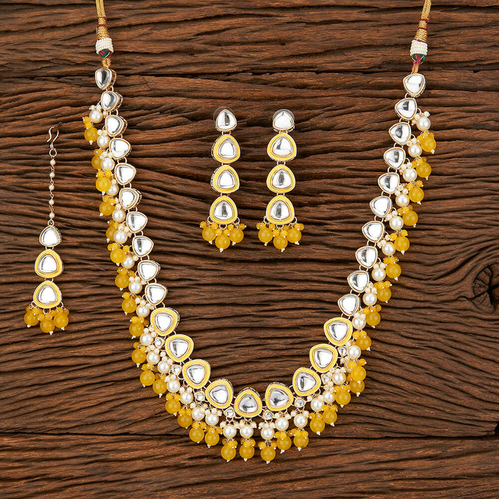 Indo Western Meenakari Necklace With Gold Plating 109289