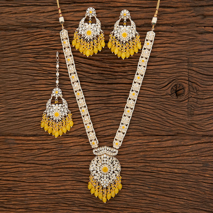 Indo Western Long Necklace With Gold Plating 109293