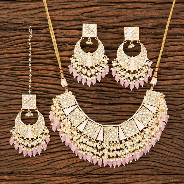 Indo Western Meenakari Necklace With Gold Plating 109307