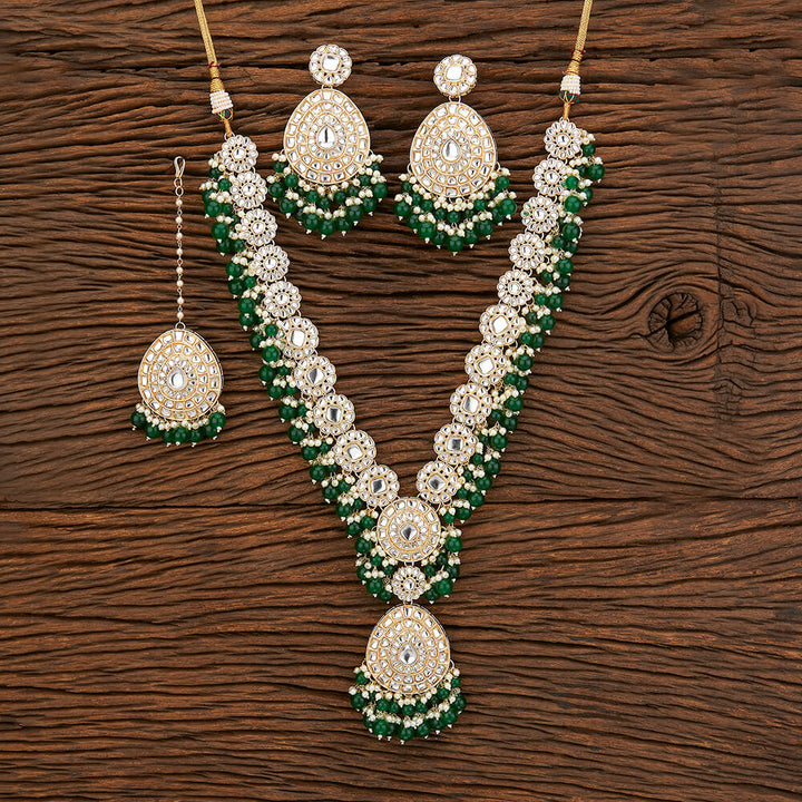 Indo Western Beads Necklace With Gold Plating 109314