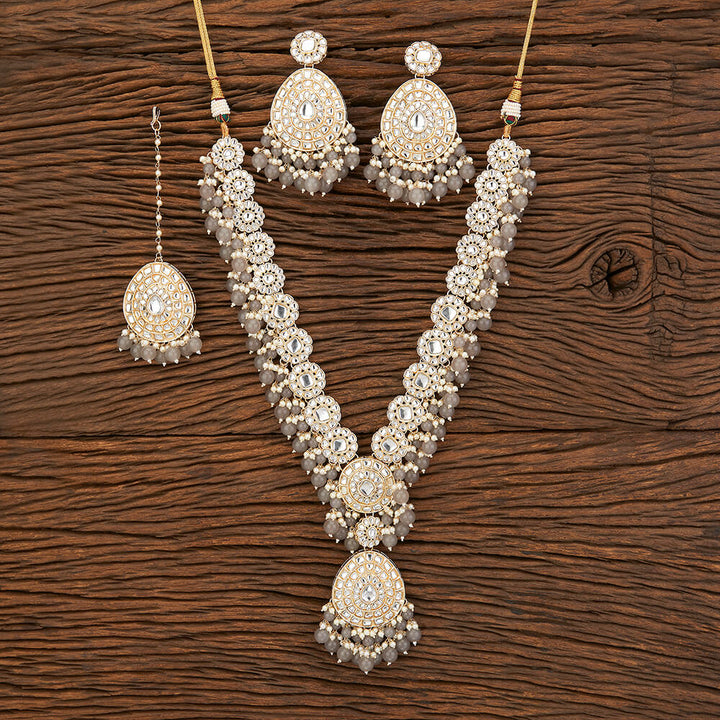 Indo Western Beads Necklace With Gold Plating 109314