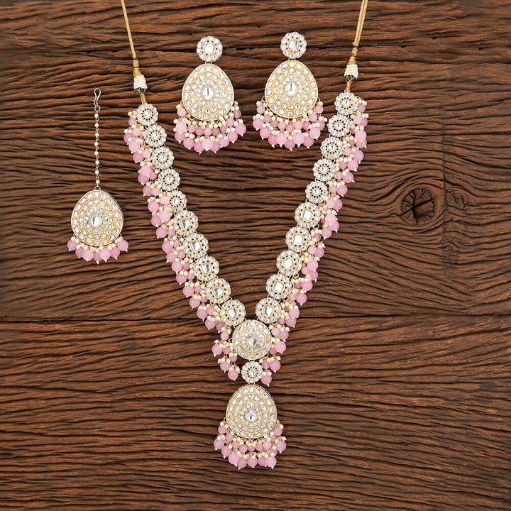 Indo Western Beads Necklace With Gold Plating 109314