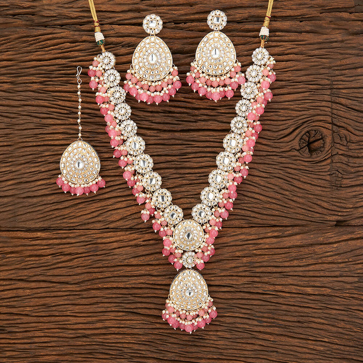 Indo Western Beads Necklace With Gold Plating 109314