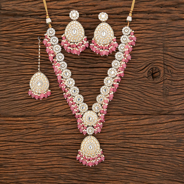 Indo Western Beads Necklace With Gold Plating 109314