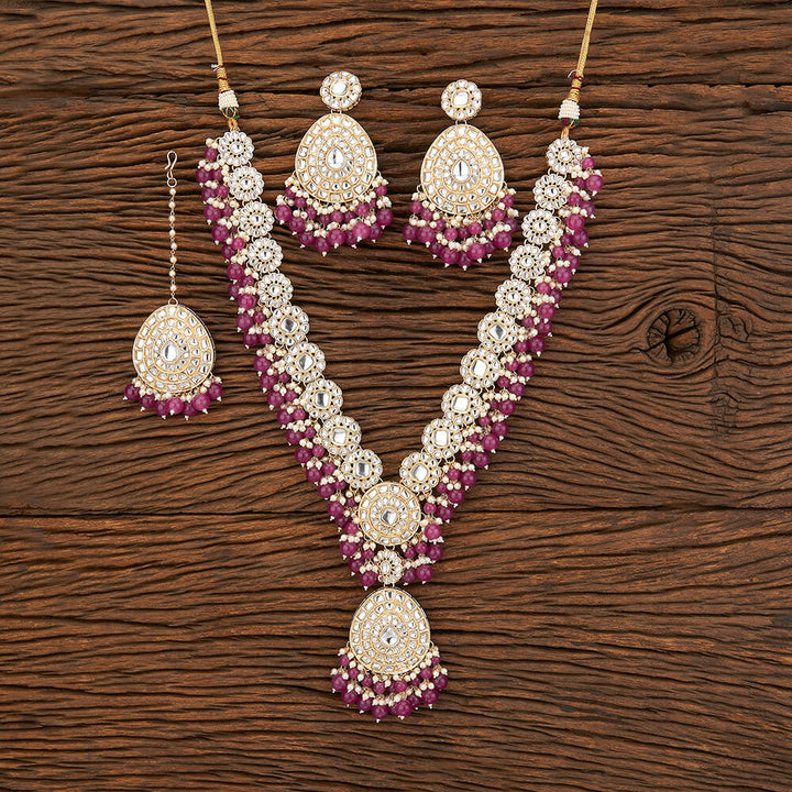 Indo Western Beads Necklace With Gold Plating 109314