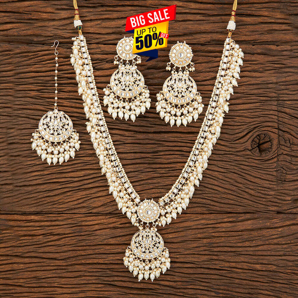 Indo Western Long Necklace With Gold Plating 109339