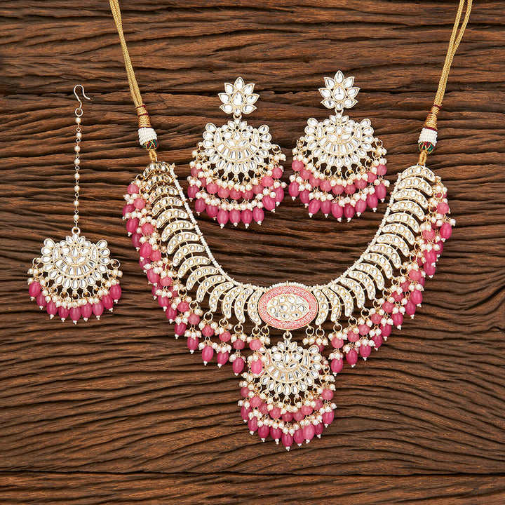 Indo Western Meenakari Necklace With Gold Plating 109347