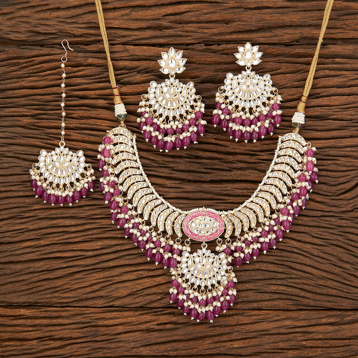 Indo Western Meenakari Necklace With Gold Plating 109347