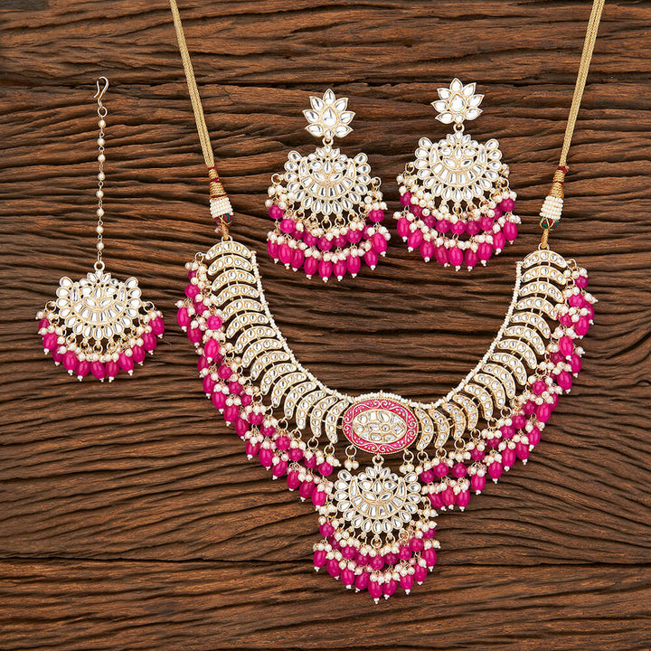 Indo Western Meenakari Necklace With Gold Plating 109347