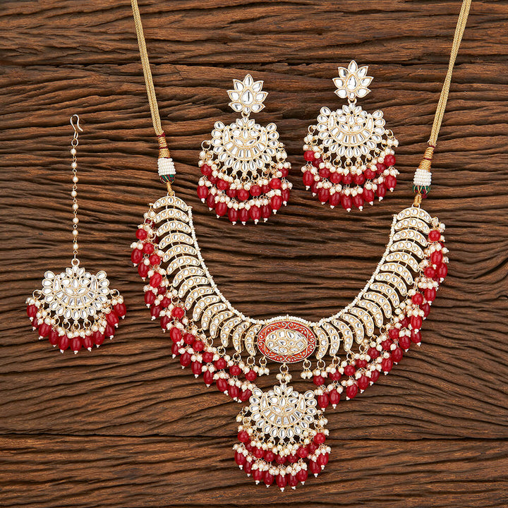 Indo Western Meenakari Necklace With Gold Plating 109347