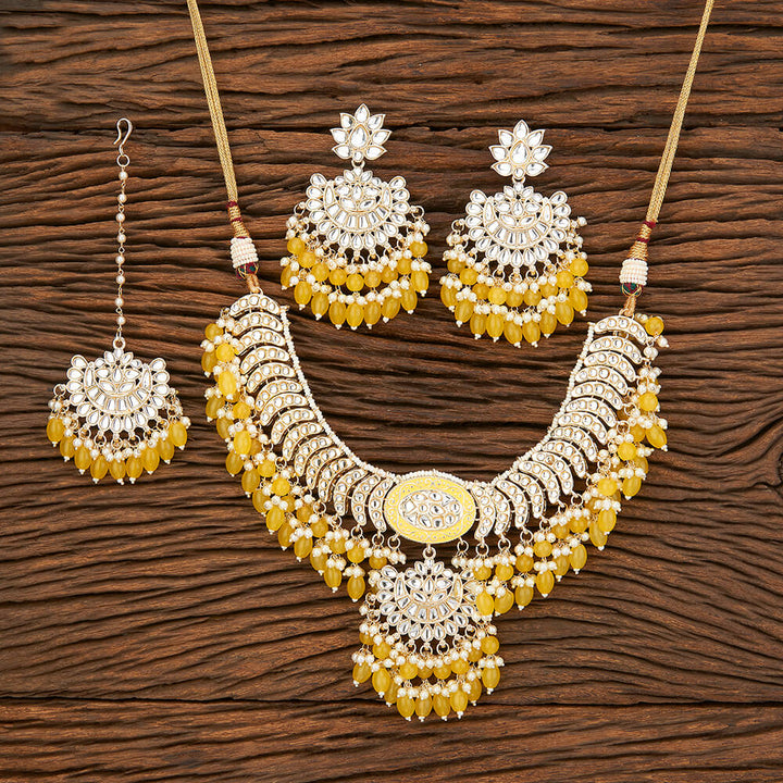 Indo Western Meenakari Necklace With Gold Plating 109347