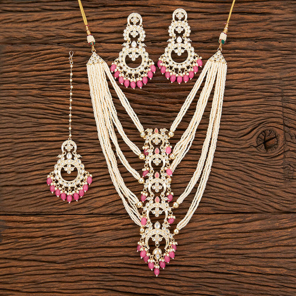 Indo Western Long Necklace With Gold Plating 109348