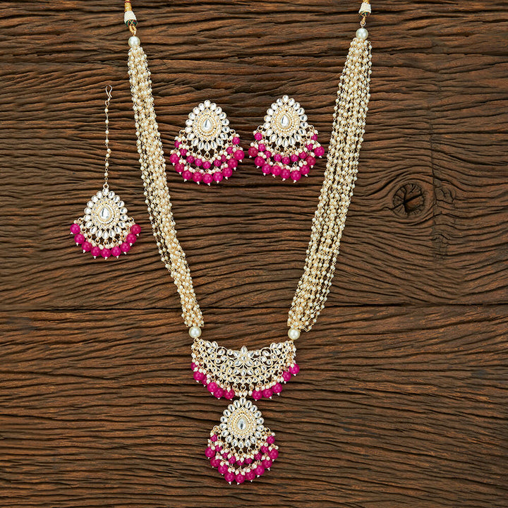 Indo Western Long Necklace With Gold Plating 109352