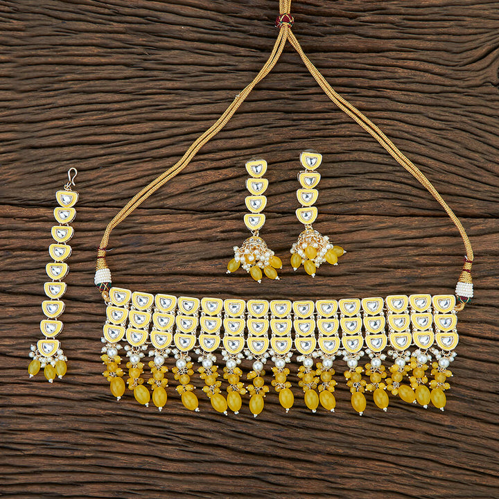 Indo Western Meenakari Necklace With Gold Plating 109384