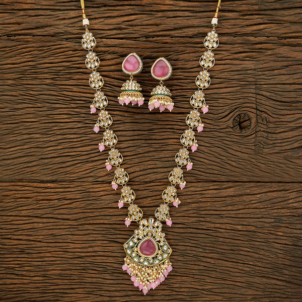 Indo Western Long Necklace With Gold Plating 109391