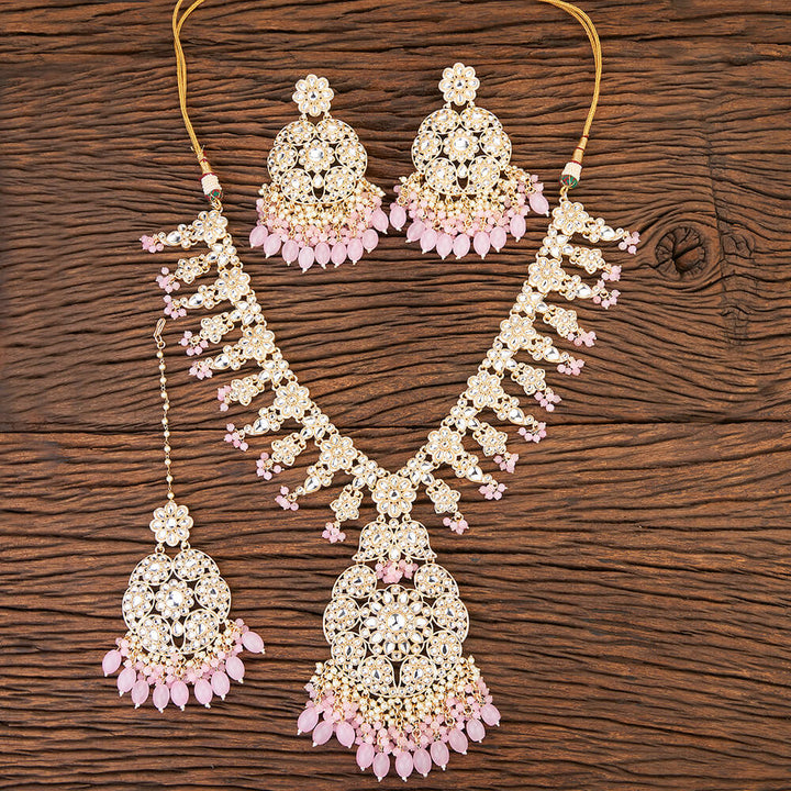 Indo Western Beads Necklace With Gold Plating 109449