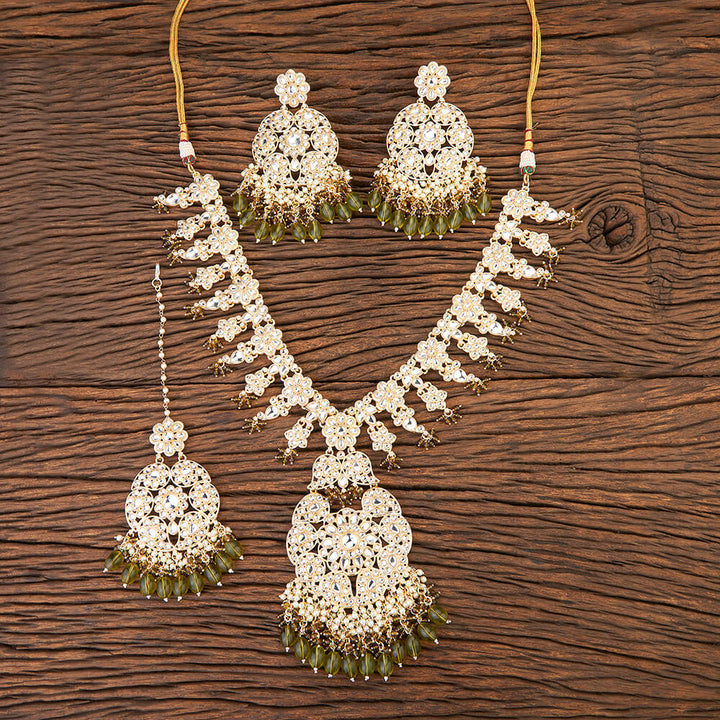 Indo Western Beads Necklace With Gold Plating 109449