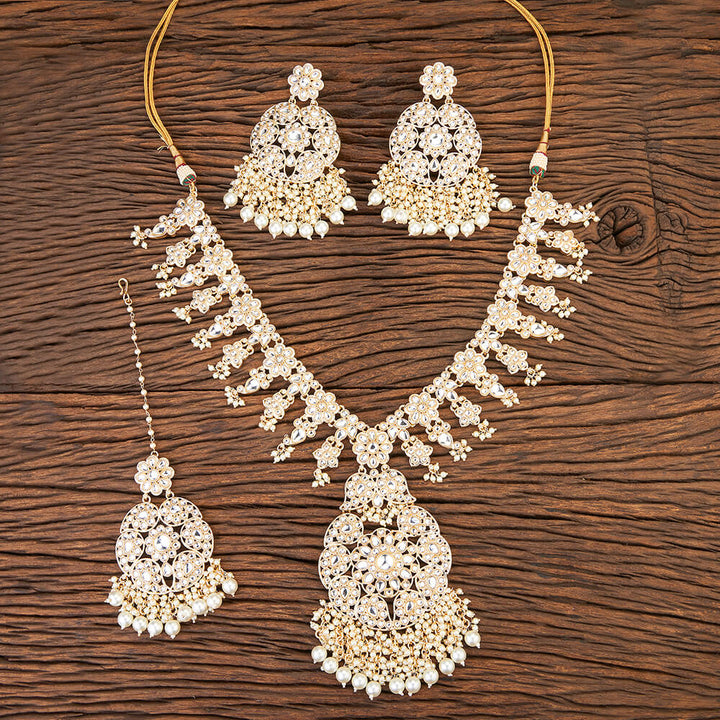 Indo Western Beads Necklace With Gold Plating 109449