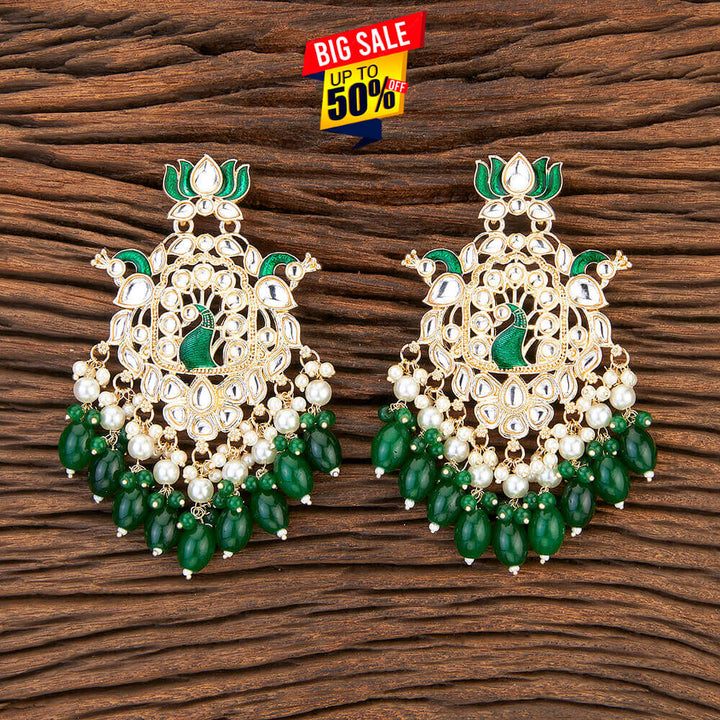 Indo Western Peacock Earring With Gold Plating 109473