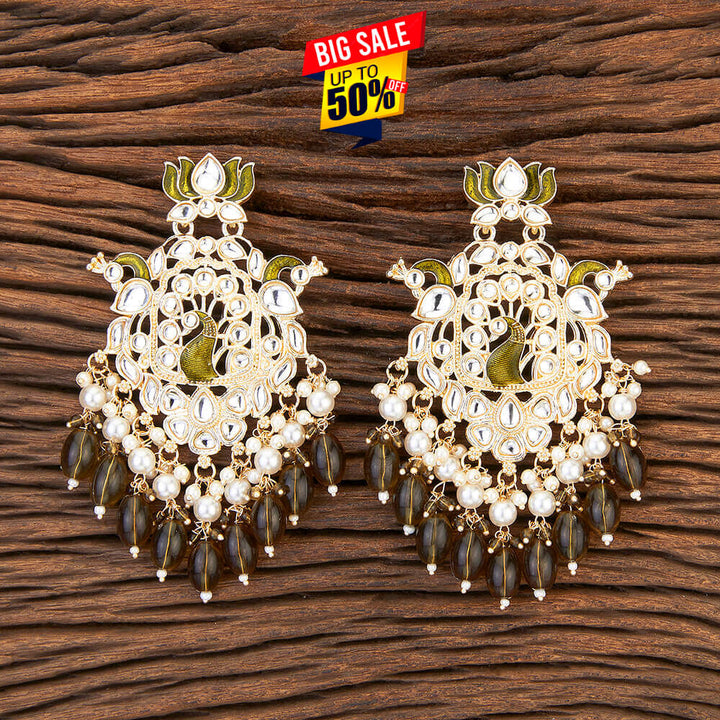 Indo Western Peacock Earring With Gold Plating 109473