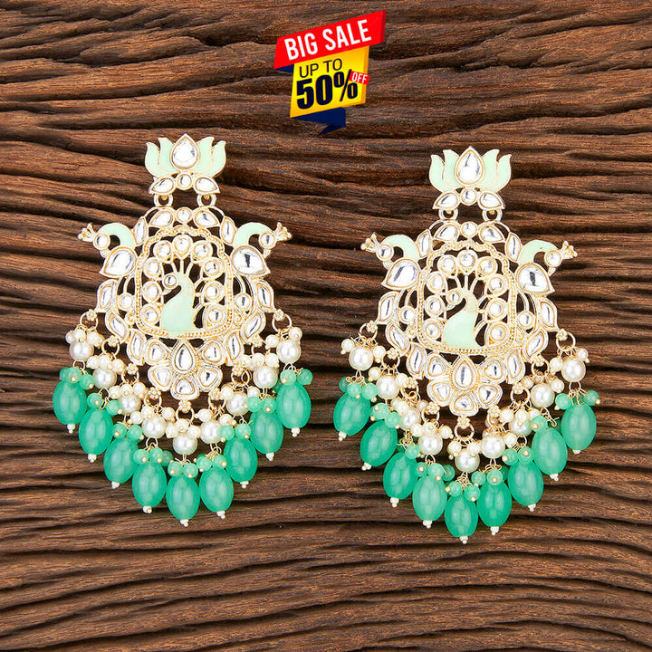 Indo Western Peacock Earring With Gold Plating 109473