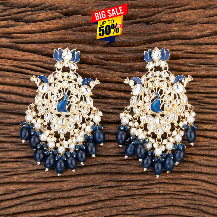 Indo Western Peacock Earring With Gold Plating 109473