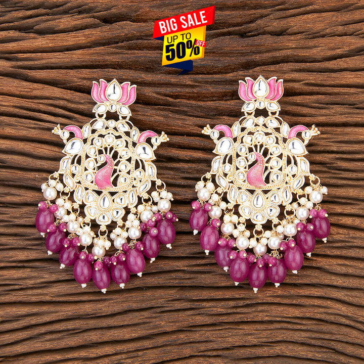 Indo Western Peacock Earring With Gold Plating 109473