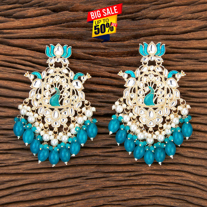 Indo Western Peacock Earring With Gold Plating 109473