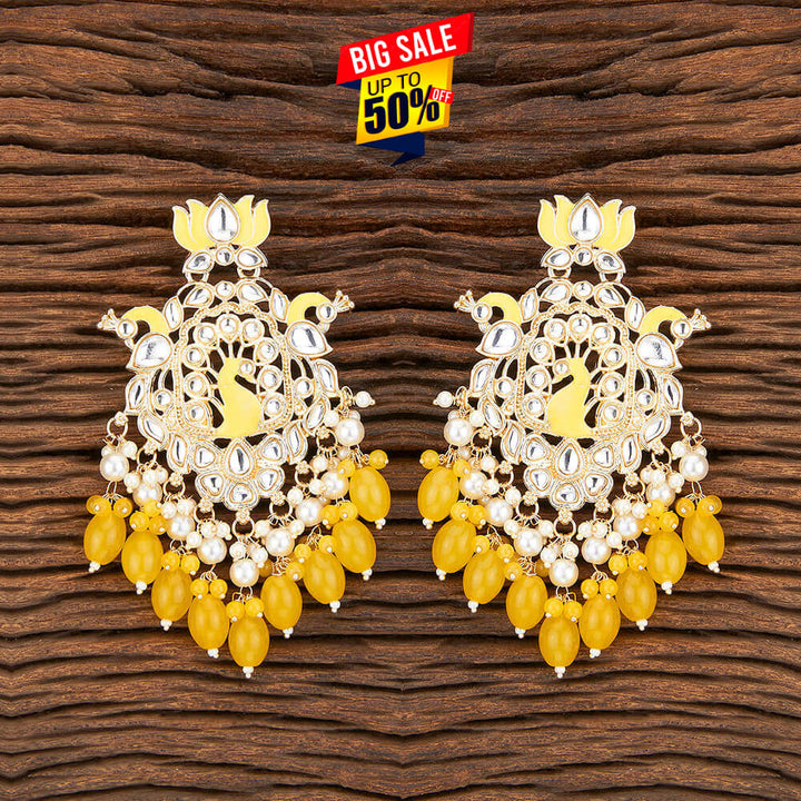 Indo Western Peacock Earring With Gold Plating 109473