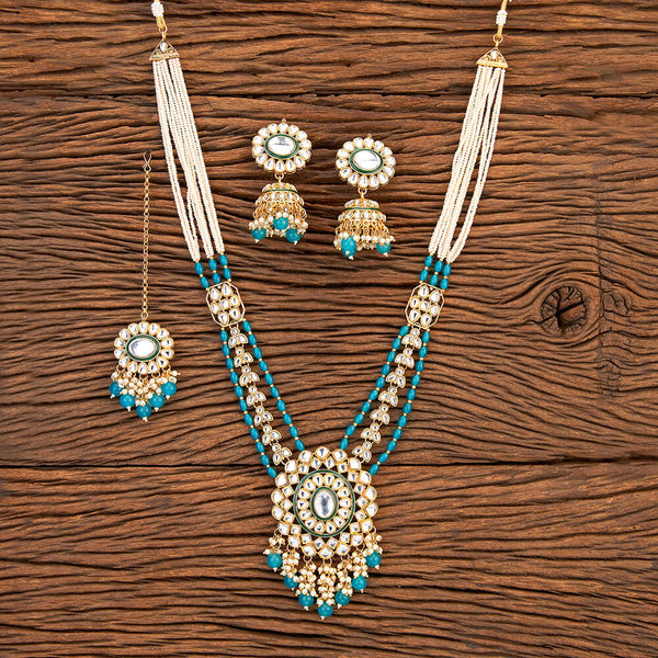 Indo Western Long Necklace With Gold Plating 109536