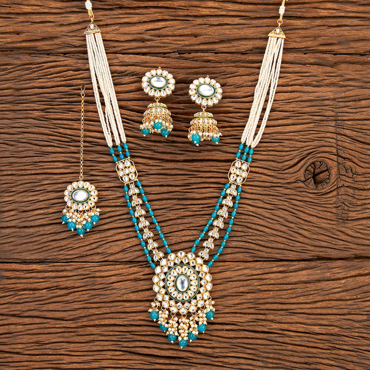 Indo Western Long Necklace With Gold Plating 109536