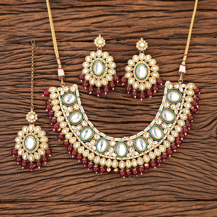 Indo Western Meenakari Necklace With Gold Plating 109537