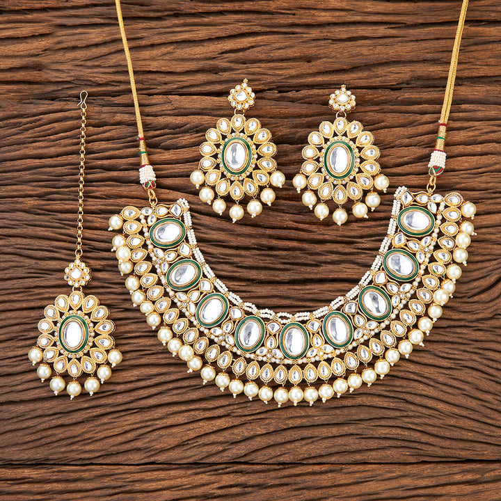 Indo Western Meenakari Necklace With Gold Plating 109537