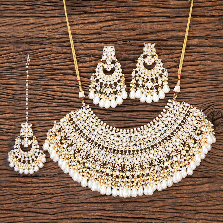 Indo Western Kundan Necklace With Gold Plating 109595