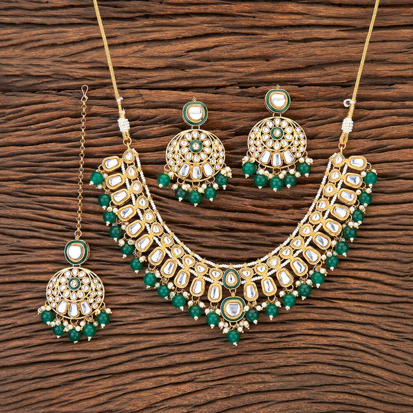 Indo Western Kundan Necklace With Gold Plating 109603