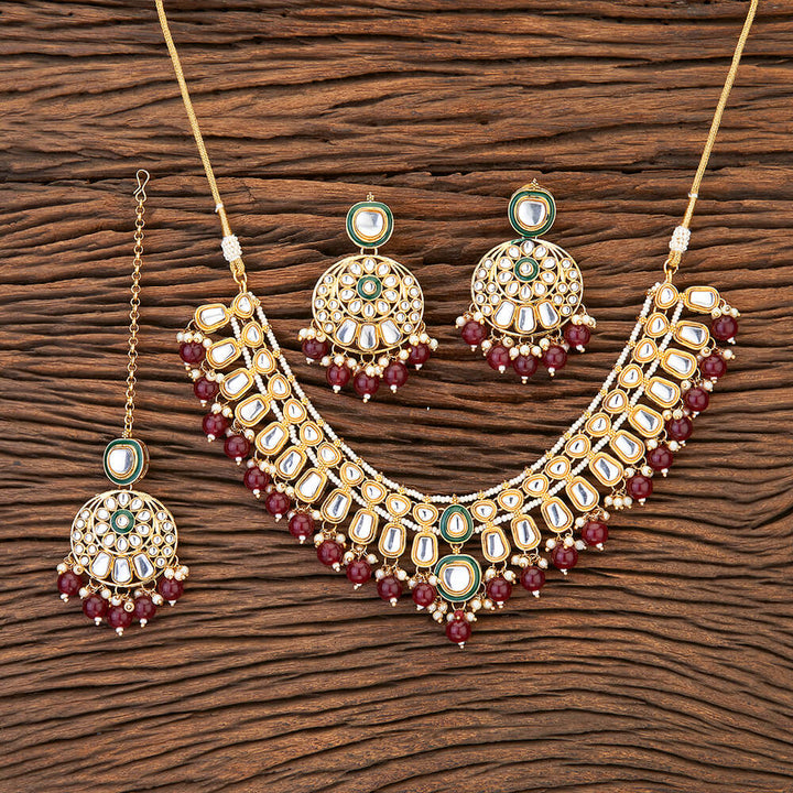 Indo Western Kundan Necklace With Gold Plating 109603