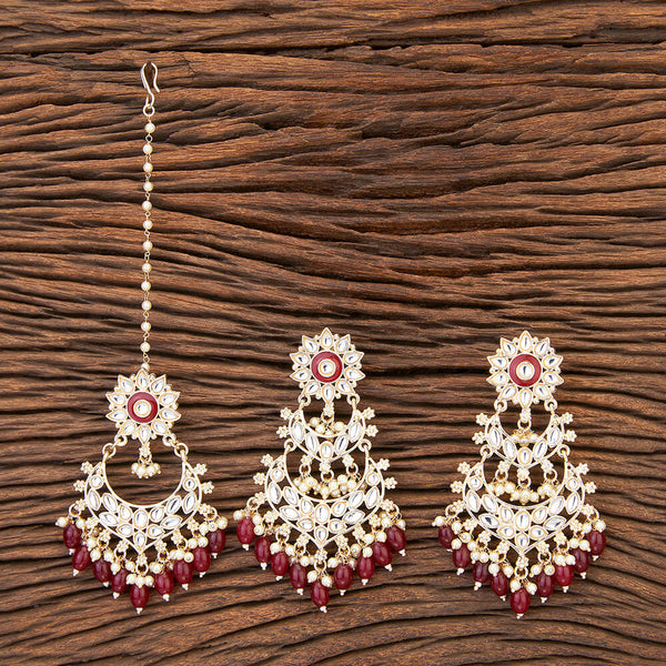 Indo Western Chand Earring Tikka With Gold Plating 109604