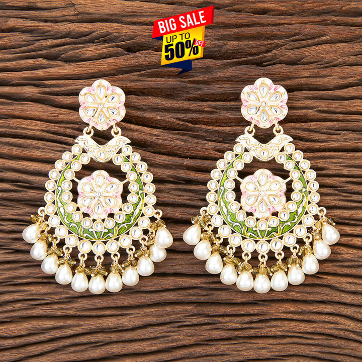 Indo Western Meenakari Earring With Gold Plating 109609