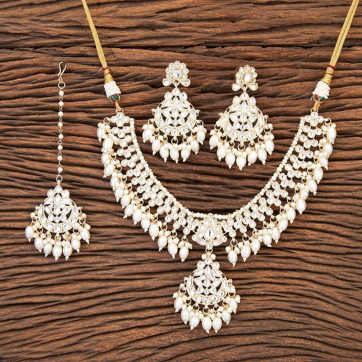 Indo Western Classic Necklace With Gold Plating 109619