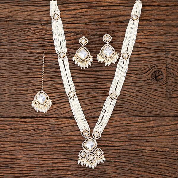 Indo Western Long Necklace With Gold Plating 109660