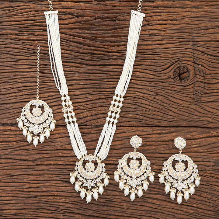 Indo Western Long Necklace With Gold Plating 109661