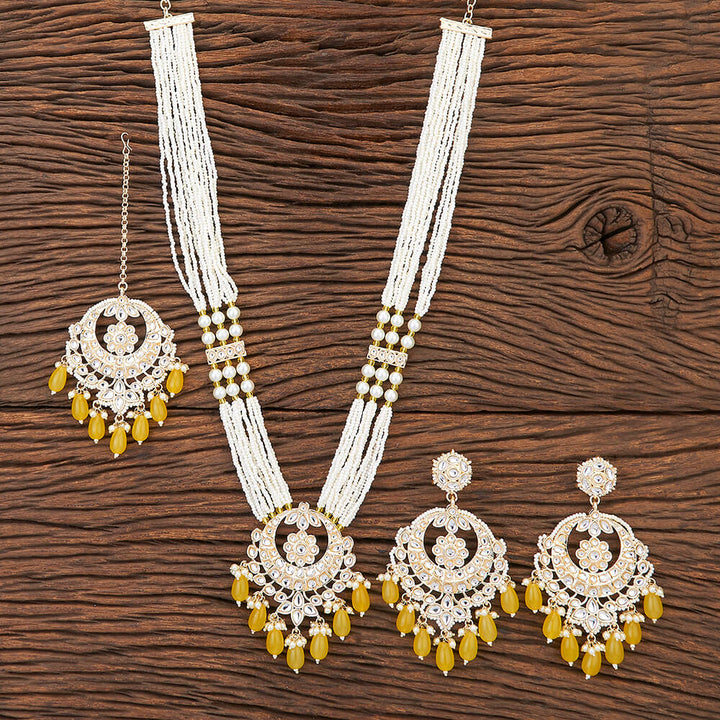 Indo Western Long Necklace With Gold Plating 109661