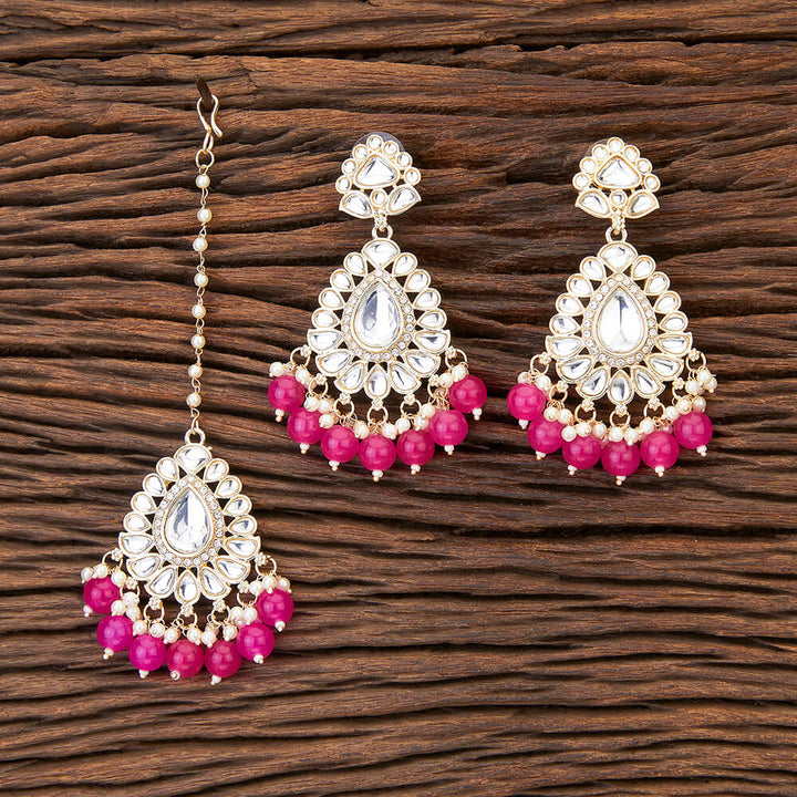 Indo Western Classic Earring Tikka With Gold Plating 109686