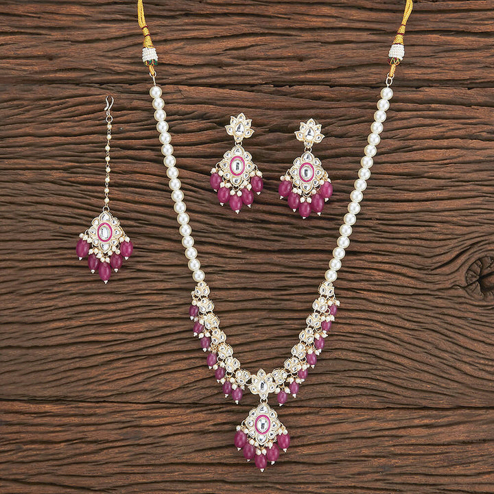 Indo Western Meenakari Necklace With Gold Plating 109861