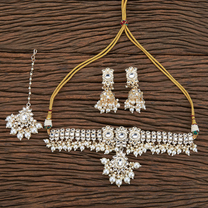 Indo Western Beads Necklace With Gold Plating 109890