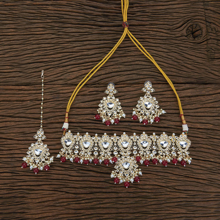 Indo Western Beads Necklace With Gold Plating 109924